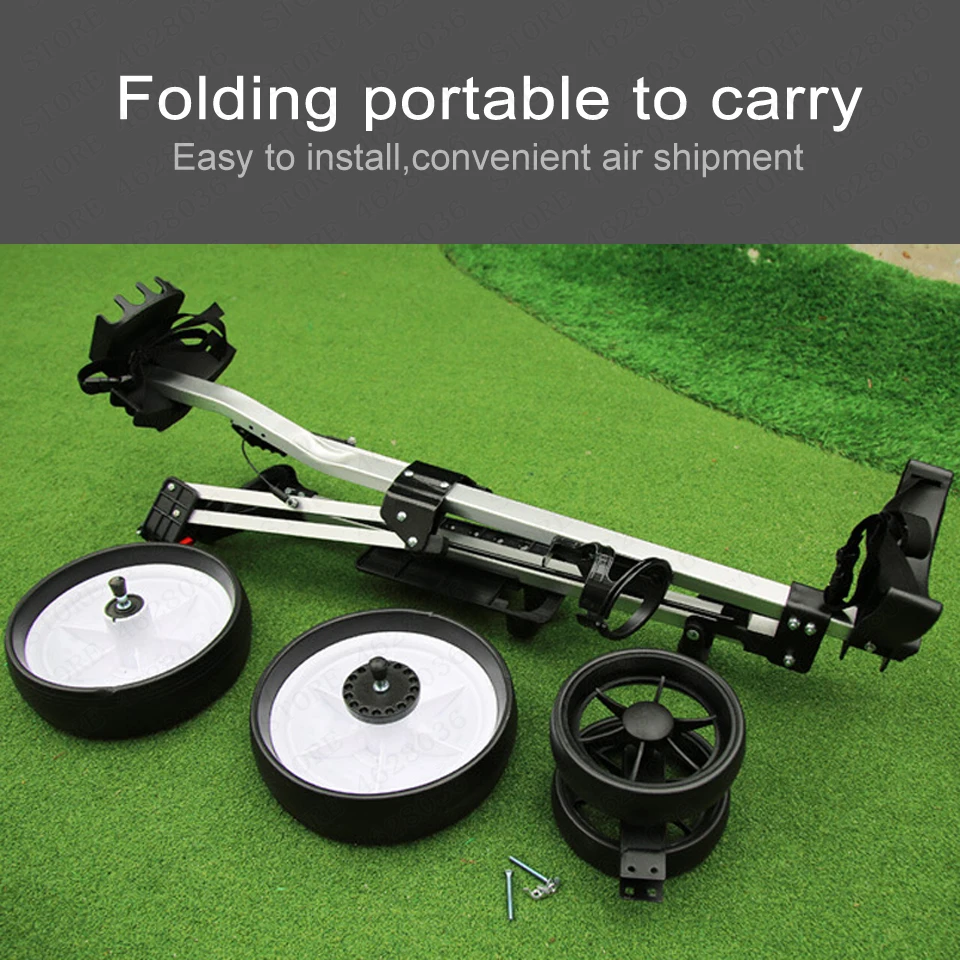 Professional Folding Golf Bag Trolley Outdoor Sports Travel Airport Baggage Check Carrier Cart Stroller Golf Pitch Tool Supplies