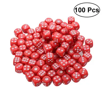 

100 PCS Plastic Dices 6 Side Colored Dices for KTV Party Bar Gaming