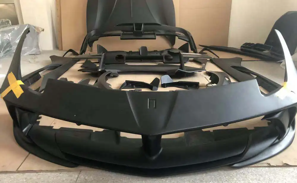 Mansory look бодикит PP/половина углеродного волокна бодикты для Ferrari 488 GTB Комплект кузова бампер капот боковые юбки задний спойлер крыло