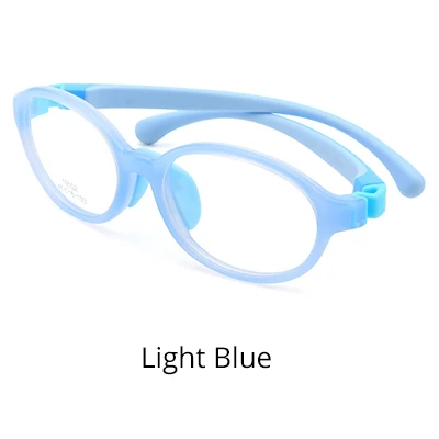Light Blue Ralferty оптическая рамка для детских очков съемные силиконовые овальные очки спортивные оправы для очков близорукость класс ноль очки K19002 - Цвет оправы: Light Blue
