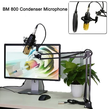 

800 Studio Microphone Condenser Karaoke Microphone Professional Capacitive Recording PC Vocal Handheld Mic Stand For Computer