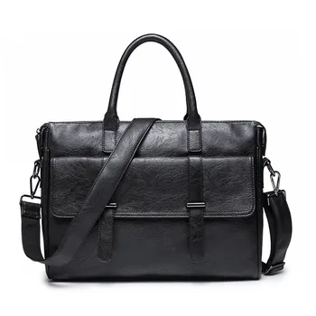 

High Quality Men Briefcase Leather Laptop Bags Men Business Shoulder Bags Male Briefcase Large Capacity WBS809