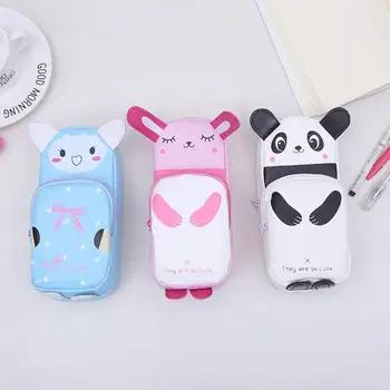 

Cute Cartoon Panda Rabbit Faux Leather Large Capacity Pencil Bag Case Pouch