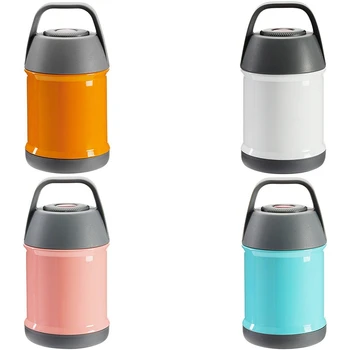 

450Ml Vacuum Insulated Lunch Box Keep Food Warm Leakproof Containers Stainless Steel Thermal Food Jar Carriers Handle-Blue