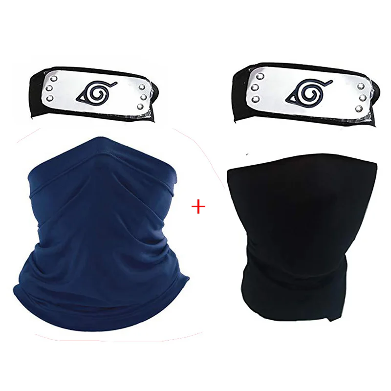

Anime Mask With Headband Cosplay Costumes Bandage Forehead Accessories Props Black And Blue Masks Gift For Kids Halloween