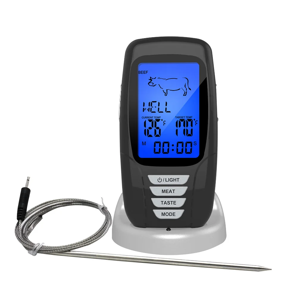 

Backlit Wireless Remote Digital Oven Tool Timing Food Cooking Portable Meat Grill Alarm BBQ Thermometer Kitchen With Probe