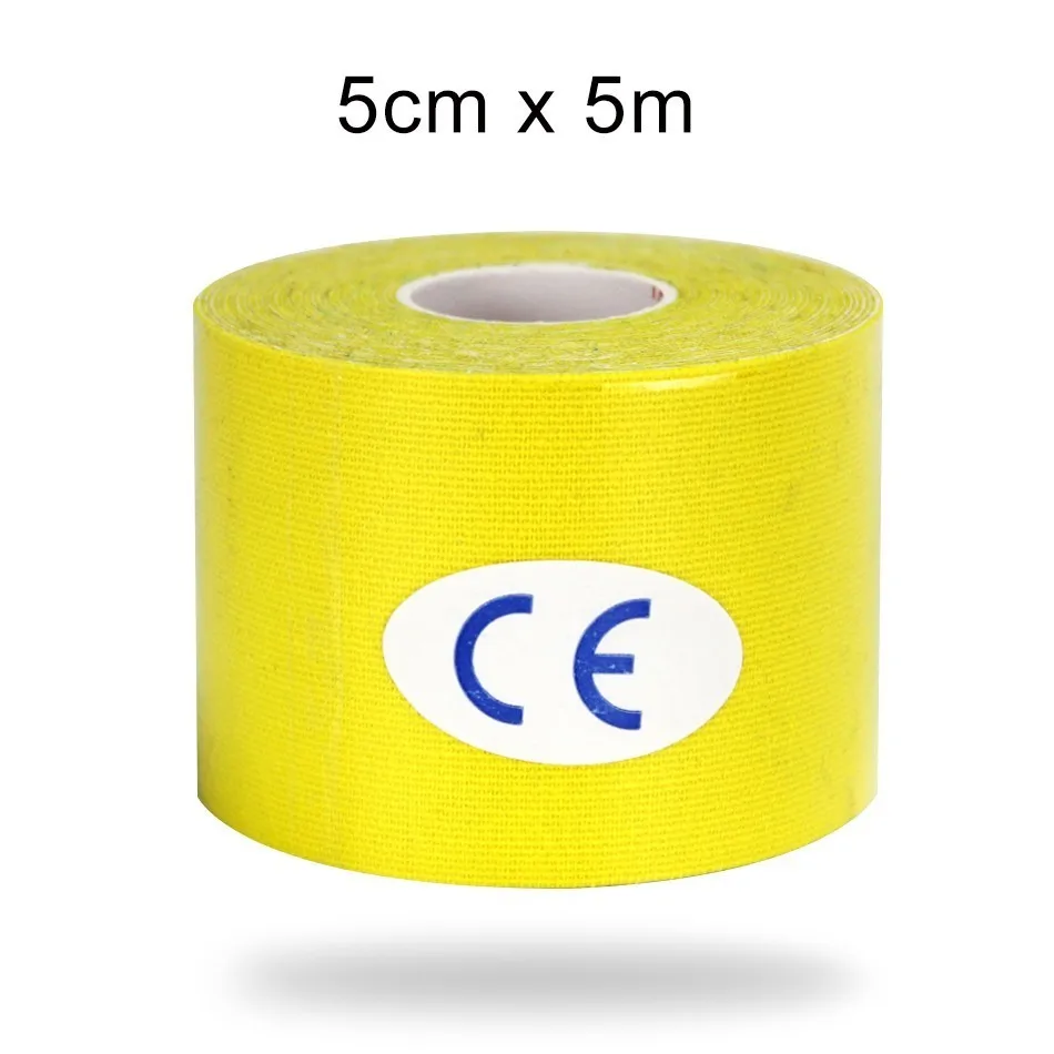 5X500 Yellow REXCHI эластичная лента кинезиологическая Атлетическая восстановление спортивный наколенник безопасность для снятия боли в мышцах наколенники Поддержка тренажерного зала фитнес бинт - Цвет: 5X500 Yellow