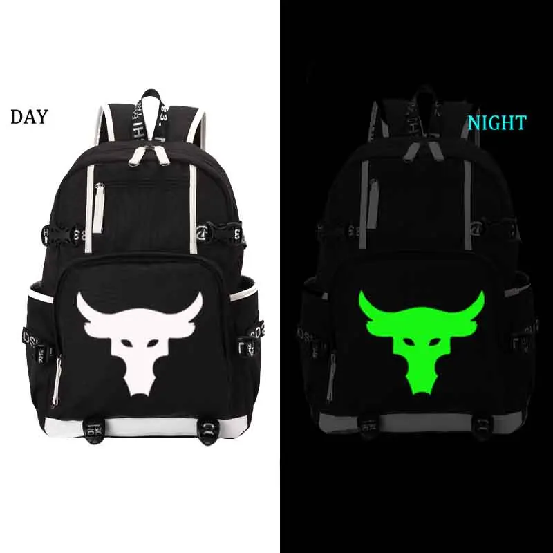 Dwayne Douglas Johnson Backpack Noctilucous student school bag Leisure Daily backpack - Цвет: style4 black