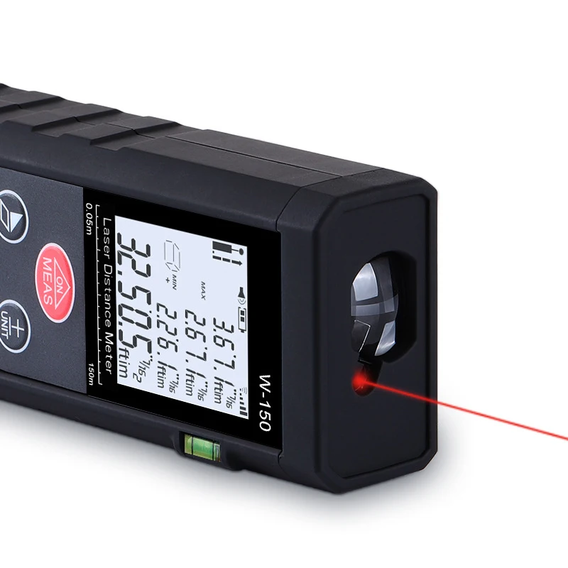 Dalmierz laserowy 120M 150M ręczny przenośny wyświetlacz Lcd cyfrowy dalmierz laserowy narzędzia pomiarowe dalmierz do objętości obszaru Dalmierz laserowy 120M 150M ręczny przenośny wyświetlacz Lcd cyfrowy dalmierz laserowy narzędzia pomiarowe dalmierz do objętości obszaru