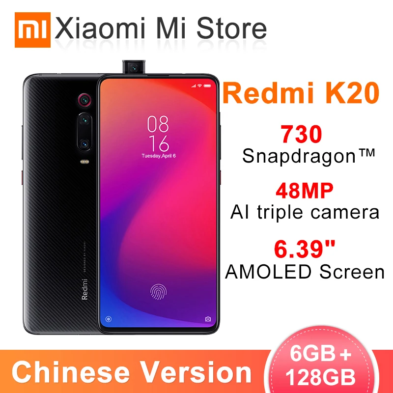 

Xiaomi Redmi K20 Smartphone 6GB RAM 128GB ROM Snapdragon 730 48MP+20MP Camera 4000mAh Battery 6.39 Inch 2340*1080 AMOLED Screen