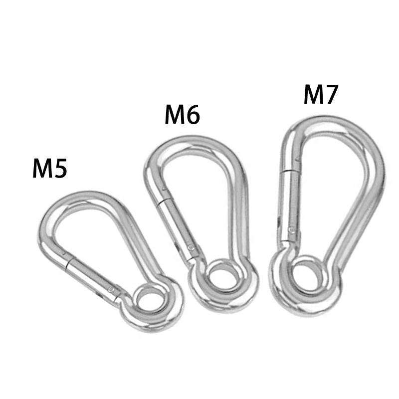 

1pcs Outdoor Mountaineer Buckles Spring Safety Hook Stainless Steel Carabiner