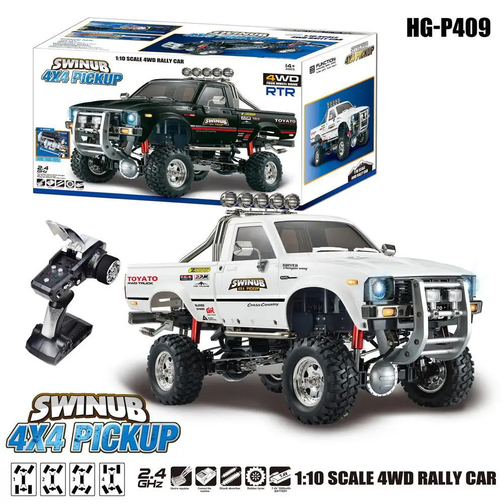 US $172.29 Hg P409 110 24g 4wd 4ch 540 Brushed Motor Rc Car 4x4 Pickup Truck Rock Crawler Without Battery Charger Model