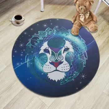 

Twelve Constellation Stars Print Carpet Round Zodiac Sign Anti Slip Mat Bedroom Area Rug Cartoon Floor Mat Chair Pad 60-120cm