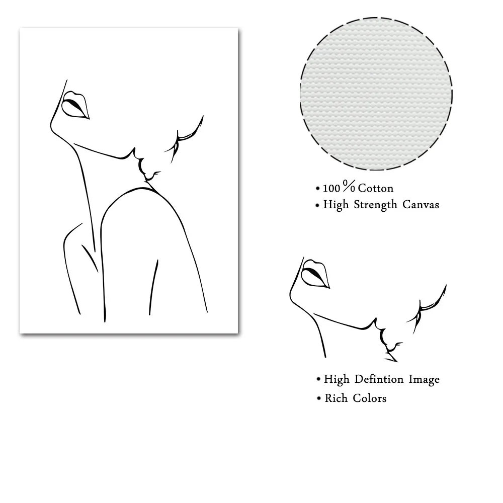 Линии плакат женщина живопись Эскиз стены Искусство черно-белая живопись современное искусство холст скандинавские абстрактные картины Минималистский плакат