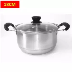 Кастрюля из нержавеющей стали, пароварка для супа, большая емкость, плита, молочная кастрюля для индукционной плиты, газовая плита, кухонный горшок - Цвет: 18cm