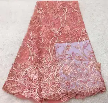 

New Design African Lace Fabric, 2019 Embroidered Nigerian Laces Fabric High Quality French Tulle Lace Fabric For Wedding Lace