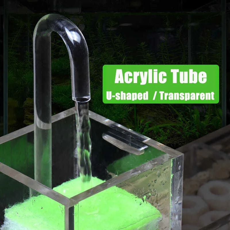 Aquarium Acrylic Water Tube Fish Tank Water Pumping Transparent Carbon Dioxide Refiner Diffuser Tube U-shaped Hard Aquarium Co2 Diffuser Aquarium Tubing Connectors