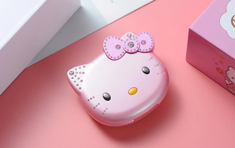 Милый мини-телефон hello kitty для девочек K688+ четырехдиапазонный флип-мобильный телефон с мультяшками разблокированный детский мини-телефон с двумя sim-картами