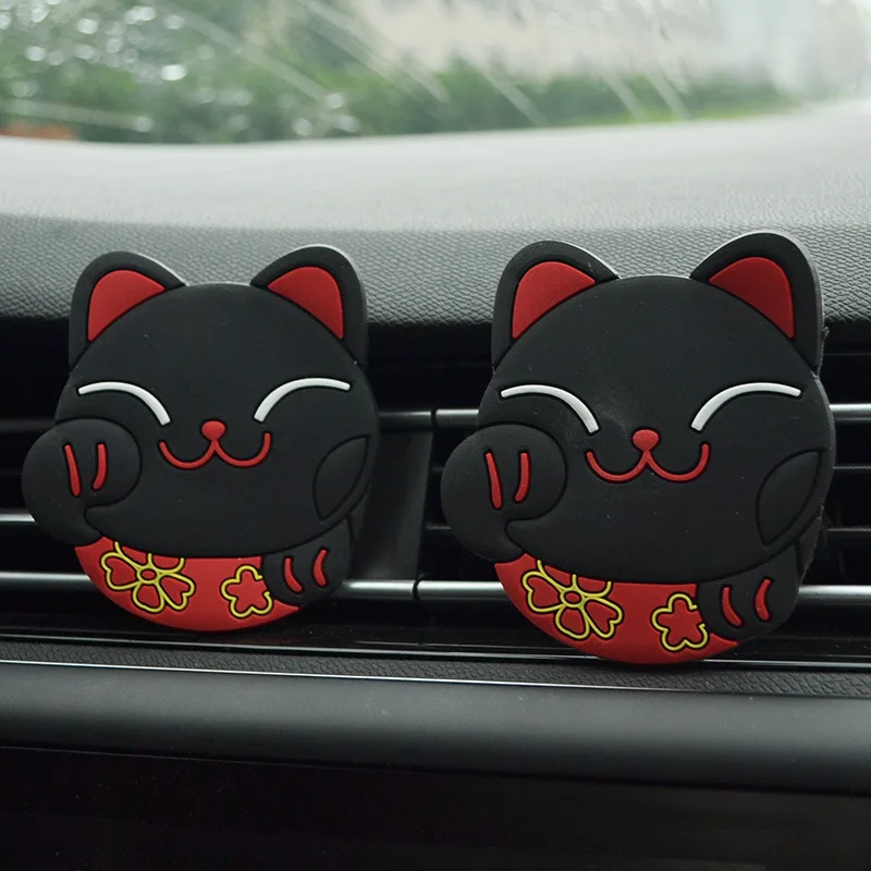 1 шт., с изображением из мультфильма Lucky Cat, автомобильная кукла, кондиционер на выходе, духи, освежитель воздуха, за исключением запаха, авто орнамент, аксессуары
