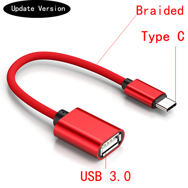 OTG Adapter Cable For Huawei Honor 9 + Xiaomi Mi 9 Android MacBook Mouse Gamepad Tablet PC Type C OTG USB Cable