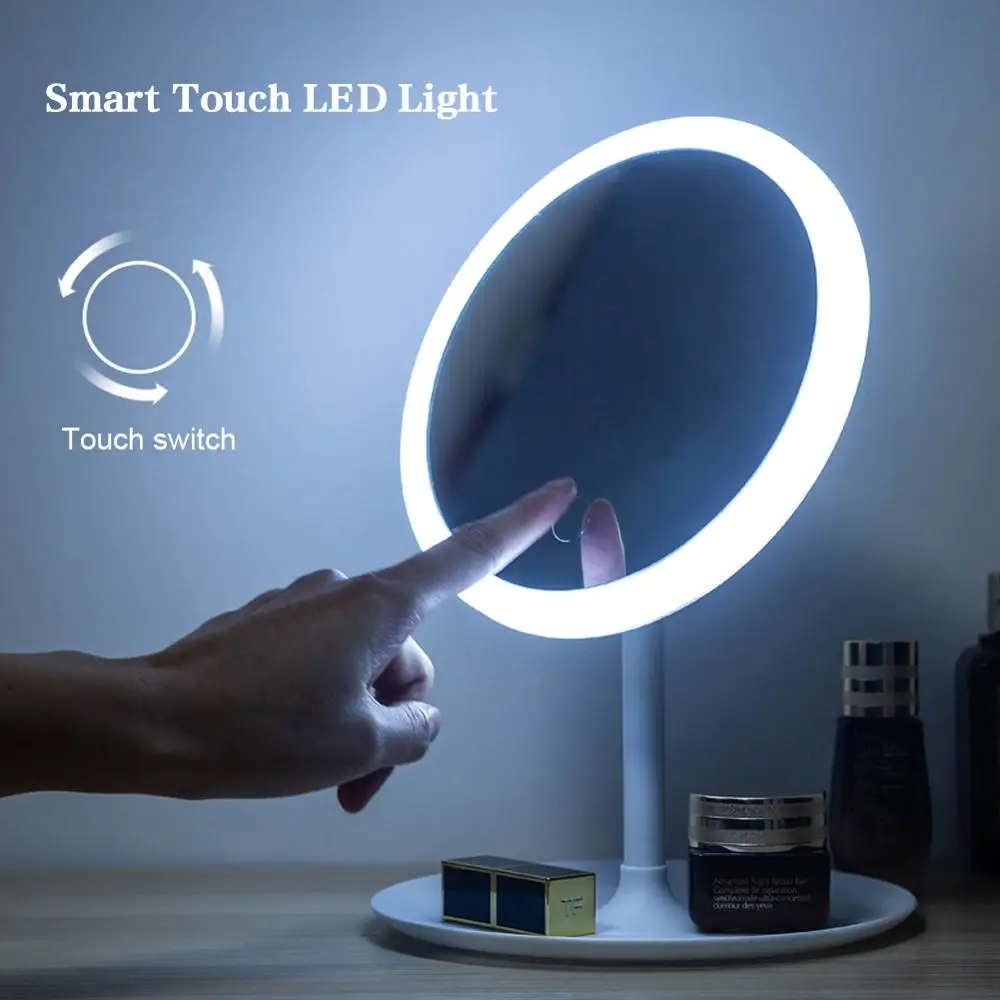 Makeup mirror Makeup Mirror With Light White LED Daylight Vanity Mirror Detachable/Storage Base 3 Modes With Light Gift USB Cable