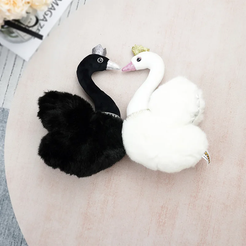 New 1pc 25cm Crown Black Swan Doll Toy Snow White Rincess Plush Stuffed Fairy Girl For Child Birthday Gift Wedding