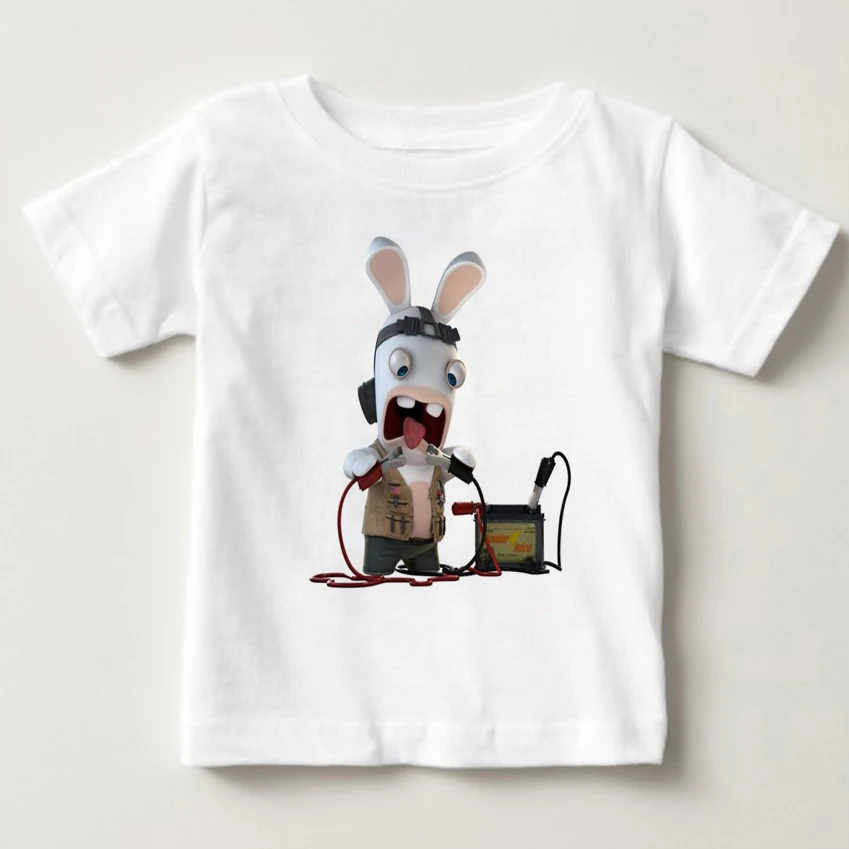

Summer T-shirts Funny Rabbit Cartoons Children's Tops Boy Girl Like Rabbids Invasion T-shirts Kids Clothes Shirt Chila Shirt MJ