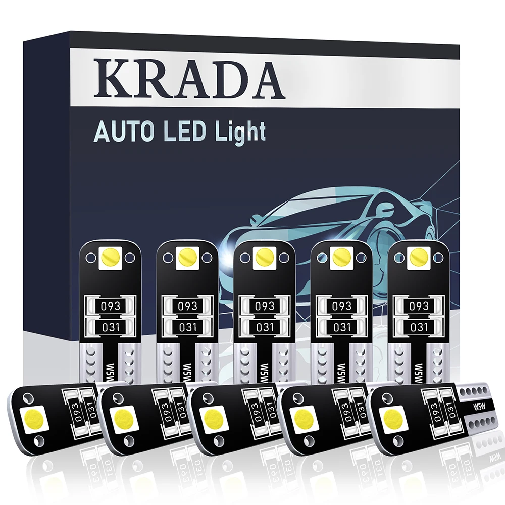 KRADA 10 шт. T10 W5W светодиодный Canbus лампы для Volks CC Passat Phaeton Toureg Tiguan SUV без ошибок