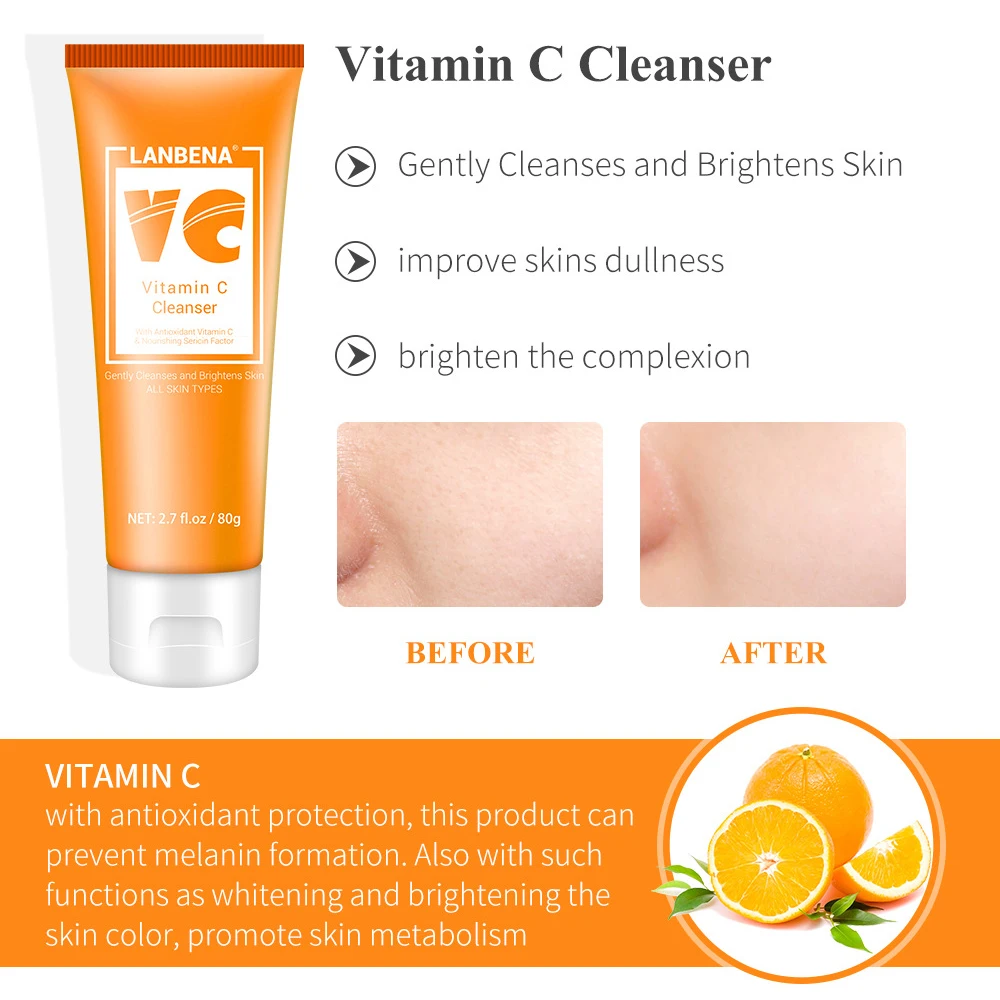 LANBENA Facial Cleanser Face Wash Foam Face Cleansing Face Scrub Moisturizing Deep Cleansing Oil Control Shrink 5