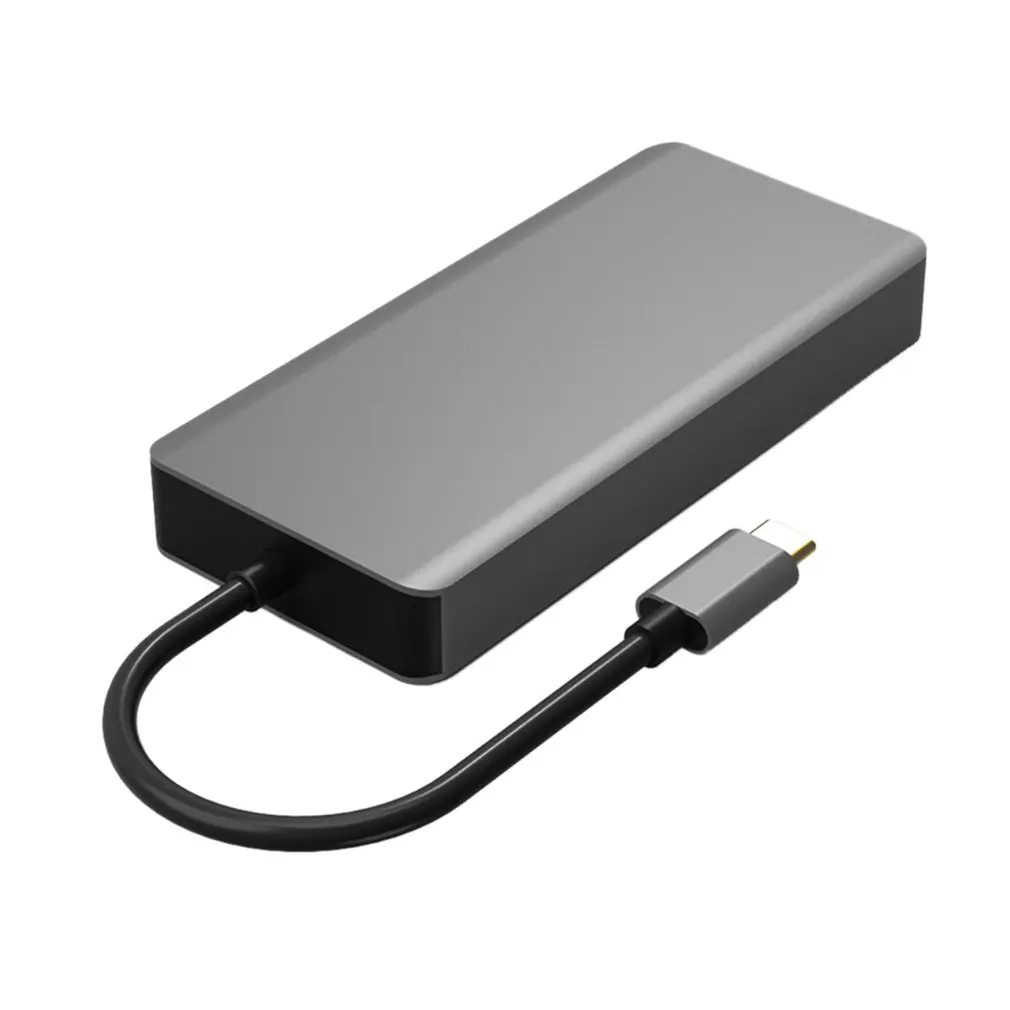 Многофункциональный преобразователь Usb типа C на Hdmi+ Vga с док-станцией+ 3 концентратора для подключения устройств с интерфейсом ype-C
