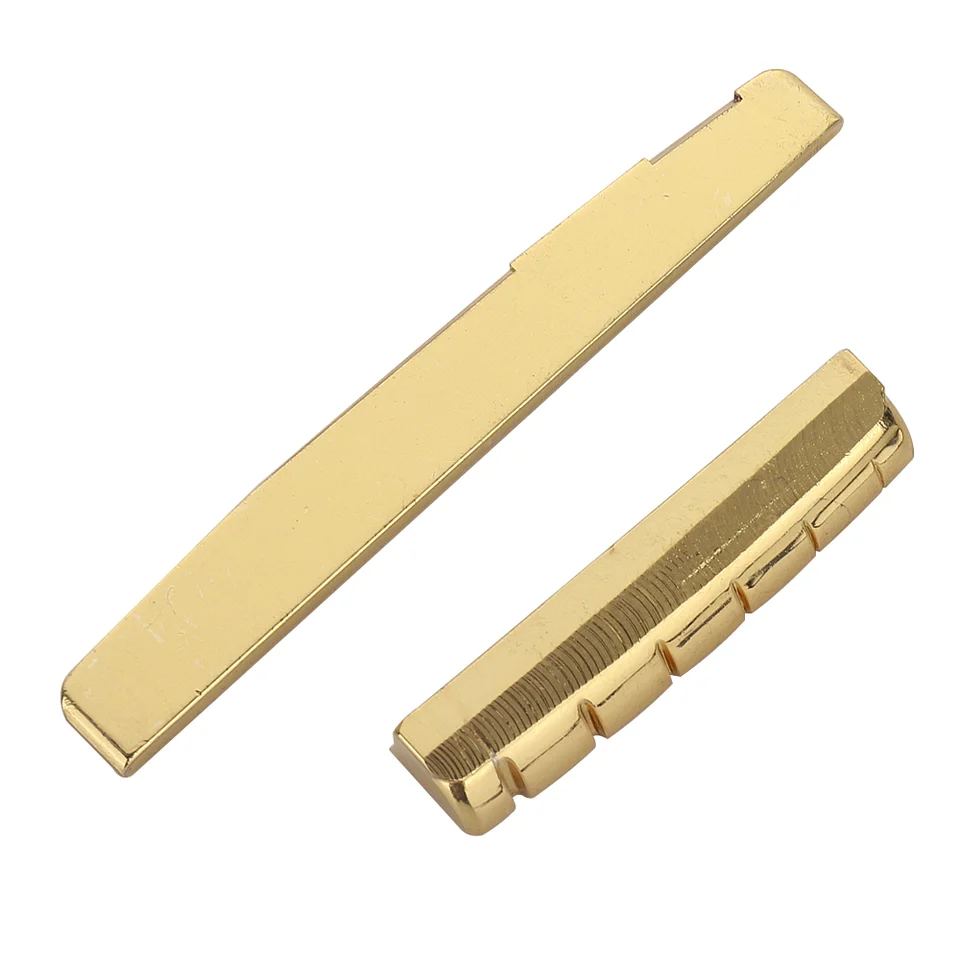 Selle Et écrou De Guitare Acoustique 6 Cordes En Laiton - 76 Mm, Doré - Pièces De Rechange Pour Pont De Guitare - Améliore La Sonorité - 7