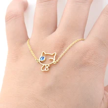 10 шт. милый синий кристалл Кот звено цепи браслет и браслеты для женщин милые животные подарки для любимых ног ножной браслет летние ювелирные изделия