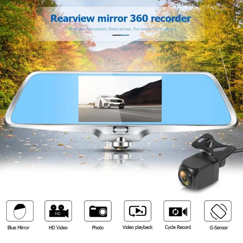 

New L502 Car Rearview Mirror DVR Camera Dual Lens 360 Panoramic View Dashcam High Definition Large Screen Drop Shipping
