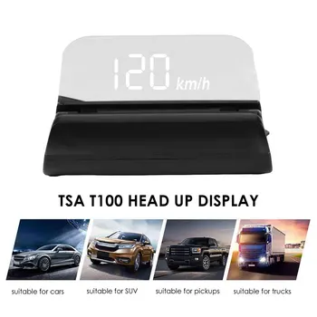 

3.5'' Screen Car HUD STM32 Chip Head Up Display OBD2 Interface Plug & Play Vehicle Speed Overspeed Warning Water Temperature