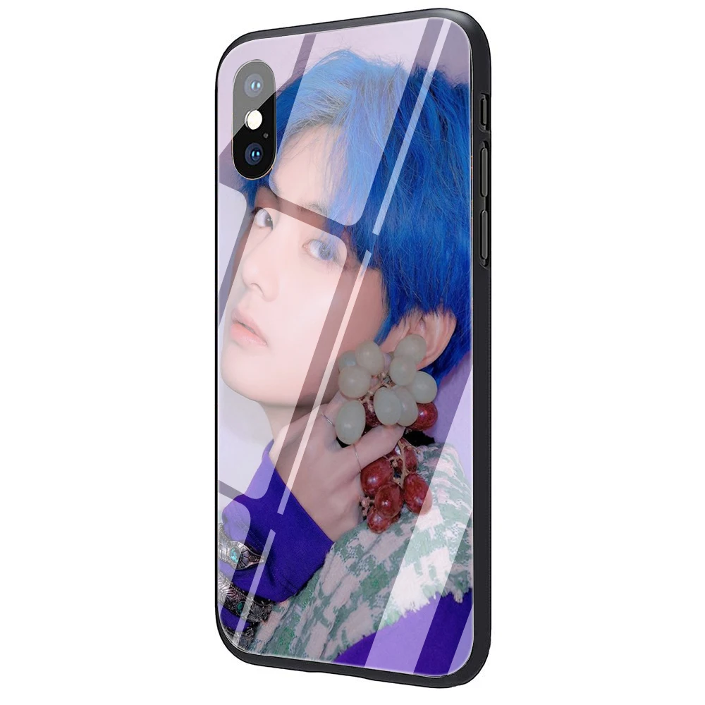 G9 Kim V Taehyung прозрачный чехол из закаленного стекла для телефона iPhone 5 5S 6 6S Plus 7 8 Plus X XS XR 11 Pro Max - Цвет: G9