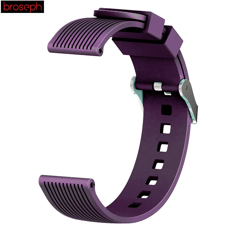 Purple 20 мм ремешок для samsung galaxy Watch 42 мм силиконовый браслет для samsung galaxy watch Смарт часы браслет аксессуары - Цвет ремешка: Purple