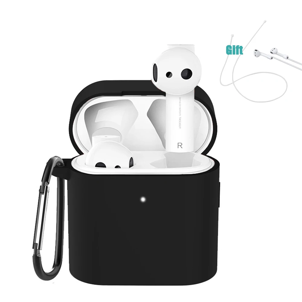 3in1 For Xiaomi Airdots Pro 2 TWS Wireless Bluetooth Earphone Silicone Cover For Xiaomi Air 2 Headset Box Protective Case Coque - Цвет: Black