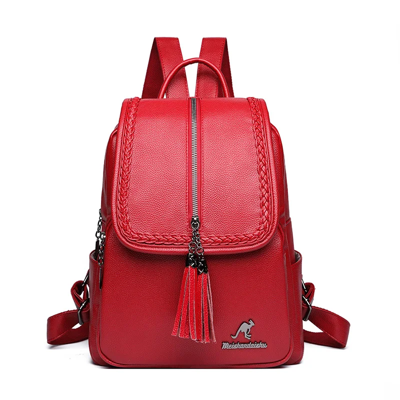 Women fashion Leather backpack travel school PU leather School bag shopping Rucksacks travel Shoulder Schoolbag