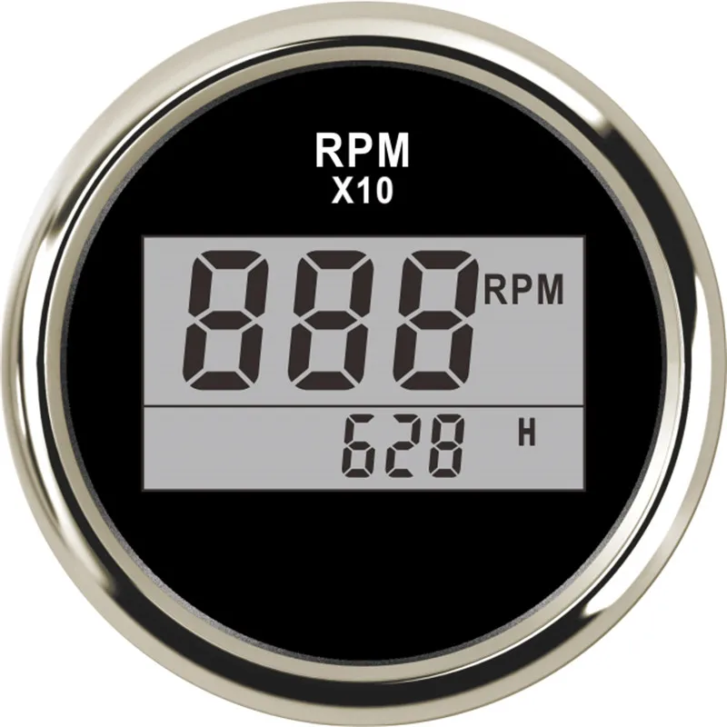 

Universal 52mm Digital Tachometer Auto Tachometer Waterproof RPM Meter LCD Digital red light 0-9990 RPM 12 V 24 V