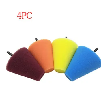

4Pcs 6mm Car Wheel Hub Polish Buffing Shank Polishing Sponge Cone Metal Foam Pad Kit Auto Wheel Pads Disc Sponge