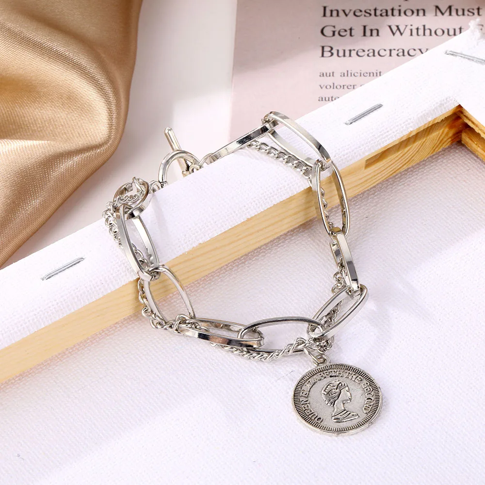 Portrait Coin Bracelet Bohemian Retro Multilayer Chain - Image 5