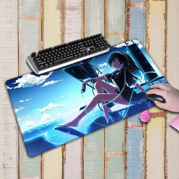 

Cute anime Girl Large Gaming Mouse Pad Lockedge Mat Keyboard Pad Desk Mat Table Mat Computer Laptop Lol Gamer Mousepad