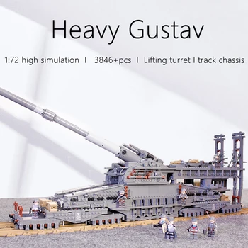 

KAZI 10005 3846Pcs Building Blocks German 80cm K[E] Railway Gun "Dora" Military Series Toys For Children