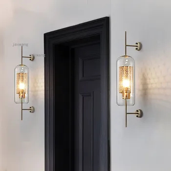 

Nordic Retro Iron Net Wall Lights Modern LED Glass Wall Lamps Sconce Lighting Warm Indoor Light Fixture Kitchen Accessories