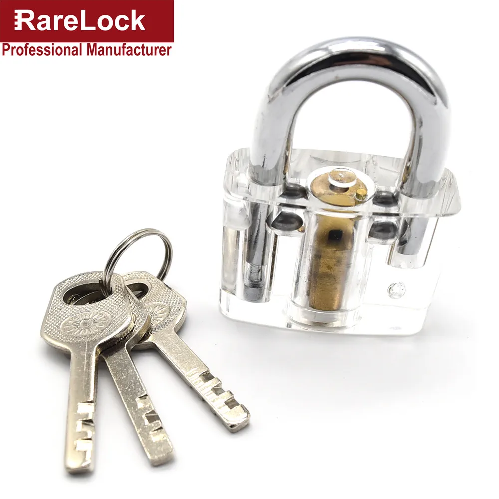 Rarelock срезанный замок прозрачный тренировочный Скилл Профессиональный висячий практичный навесной замок выбор для слесаря MMS279 ff