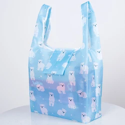 Eco-Friendly Reusable Foldable Tote Bag - Stylish Large-Capacity Design (FB bule bear)