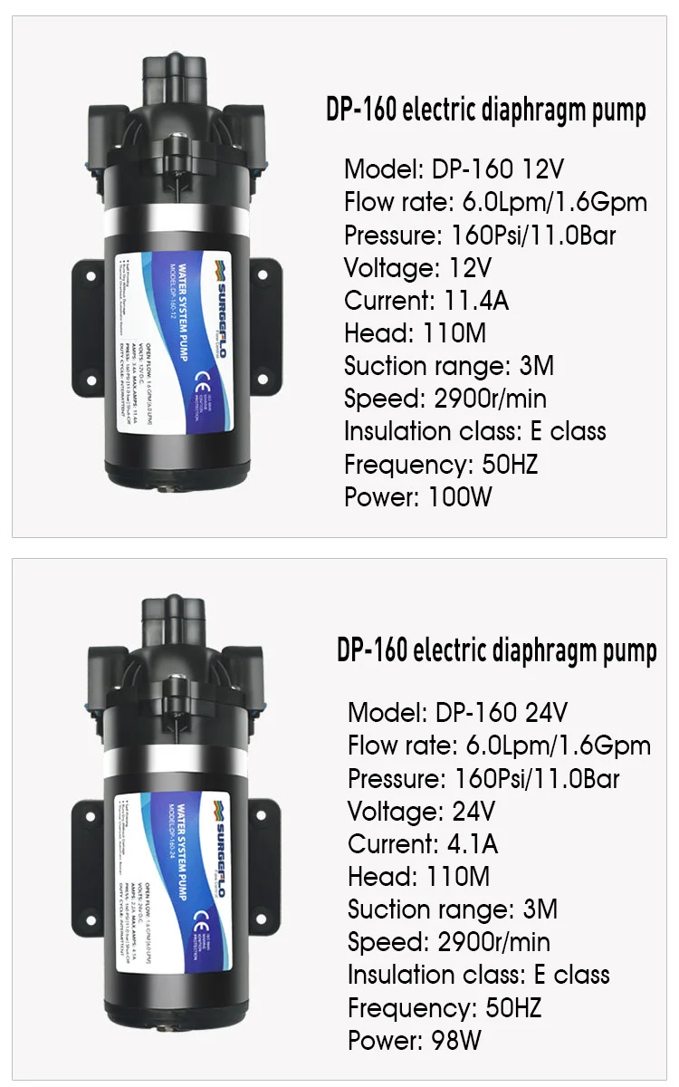 12V 24V, RV Spray De Diafragma, Lavagem