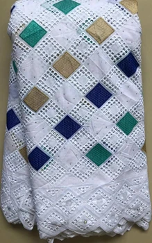 

Hot Selling 100% Cotton African Dry Lace Fabric Nigerian Lace Fabric 2019 High Quality Swiss Voile In Switzerland FLL4378 WHITE