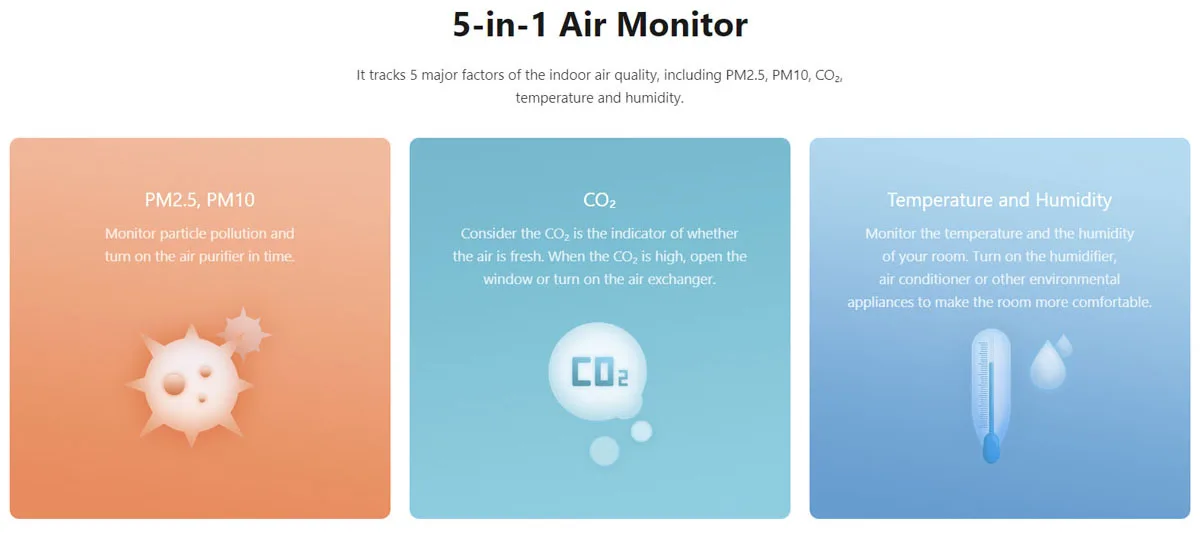 Qingping Air Detector Lite Mi Home APP Control description image 3