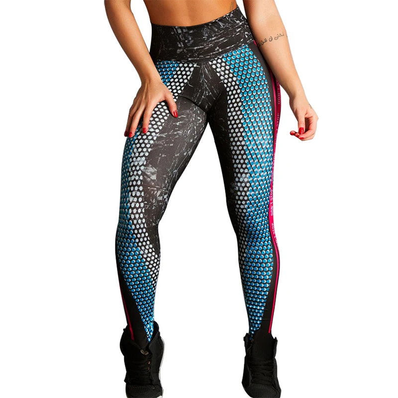 Женская модная повседневная одежда с принтом в синий и белый горошек эластичные